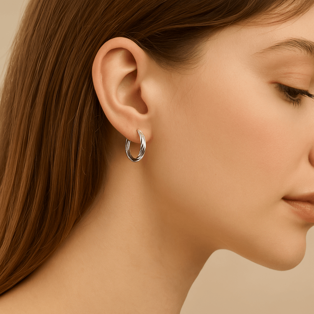 Twisted Mini Hoop - detail view | Prime Jewellery