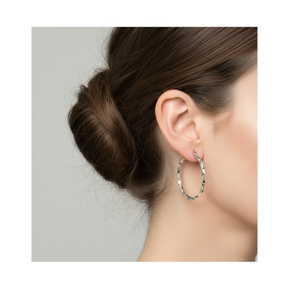 9ct Gold Spiral Hoop Earrings