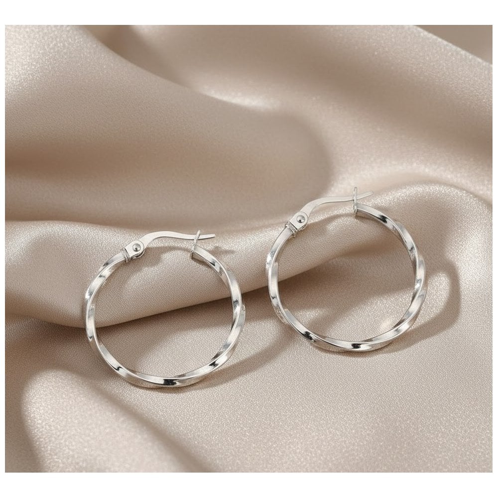 9ct Gold Spiral Hoop Earrings