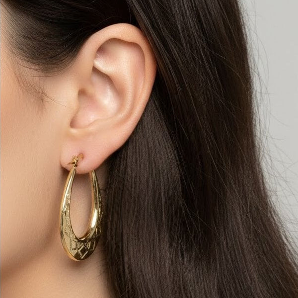 Vintage Engraved Creole - detail view | Prime Jewellery