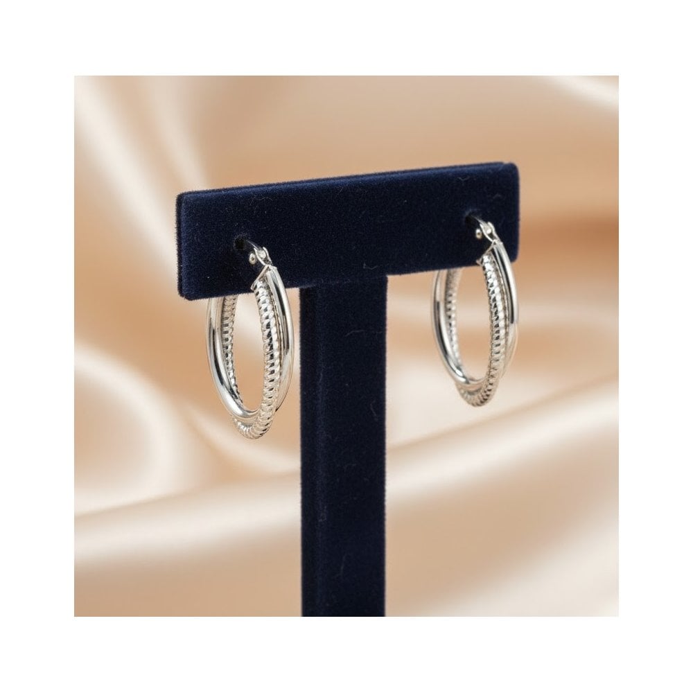 Diamond Hoop Earrings - detail view | Prime Jewellery