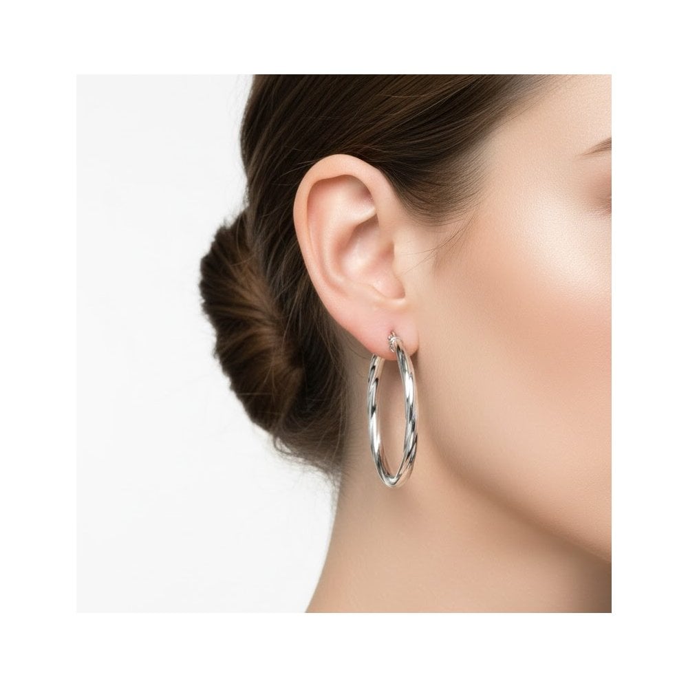 Twisted Medium Hoop - detail view | Prime Jewellery
