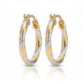Twisted Hoop Earrings 9ct Two-Tone Gold | Prime Jewellery