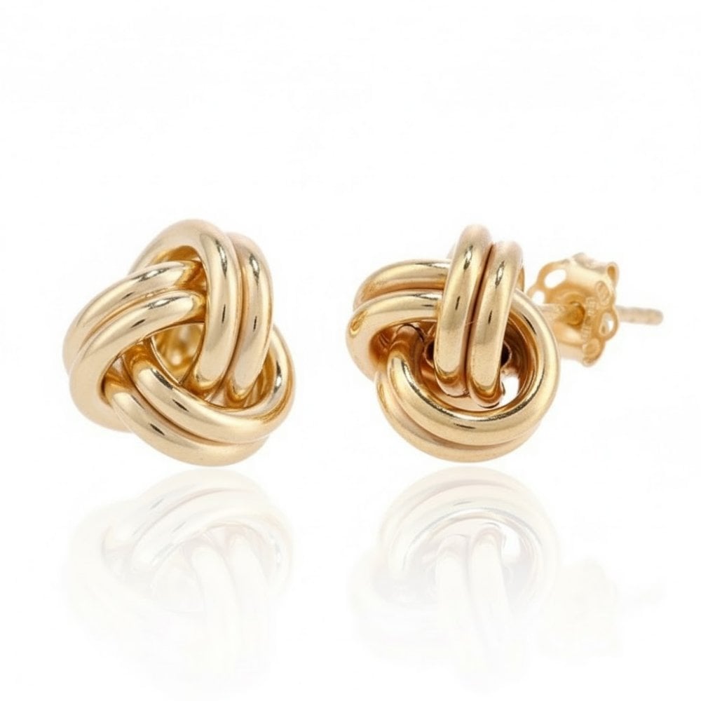 9ct Gold Love Knot Stud Earrings