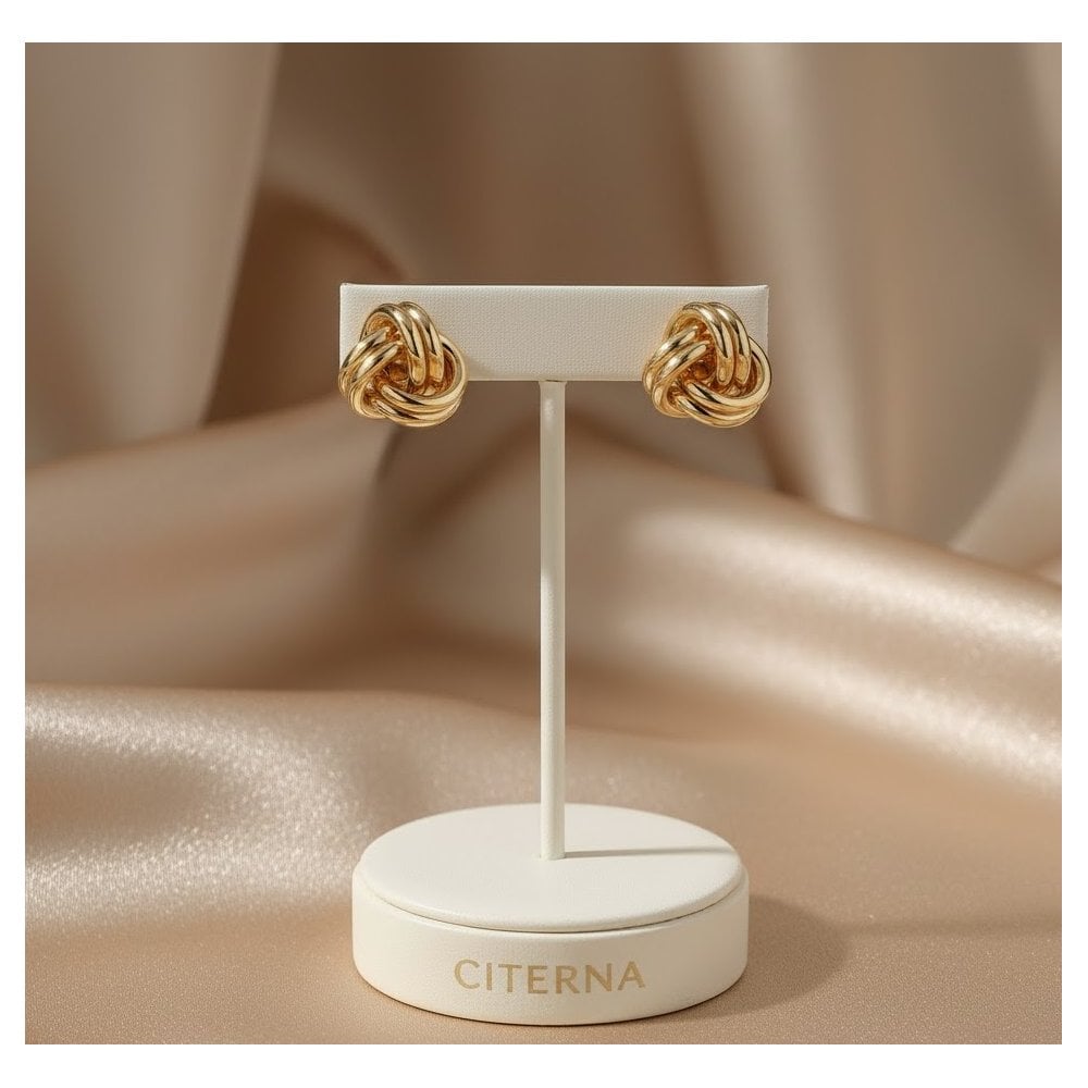 9ct Gold Love Knot Stud Earrings