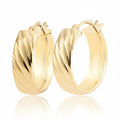Swirl Textured Small Hoop Earrings 9ct Yellow Gold | Prime Jewellery