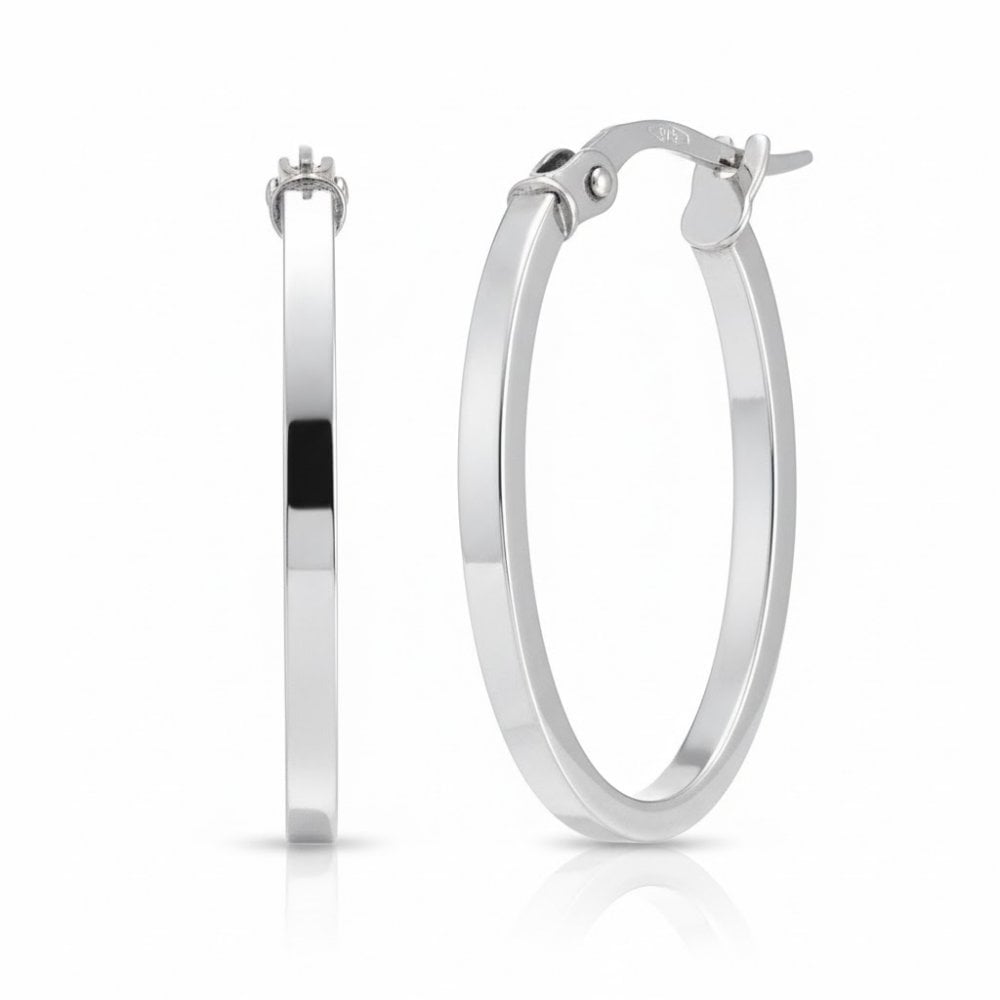 Hoop Earrings 9ct White Gold | Prime Jewellery