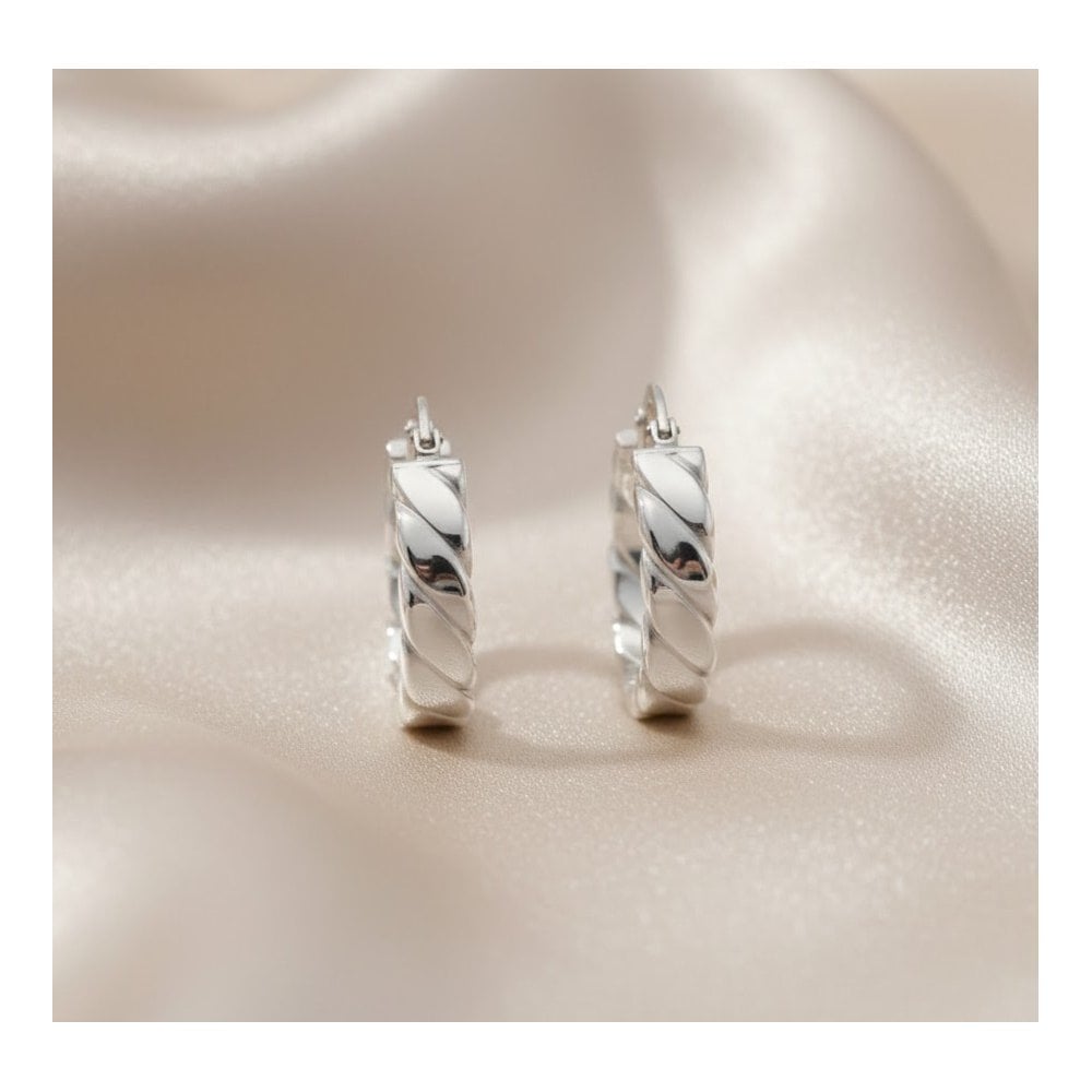 Twisted Small Hoop - detail view | Prime Jewellery