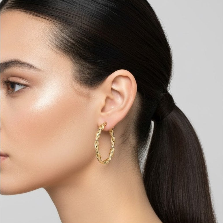 Twist Medium Hoop - detail view | Prime Jewellery