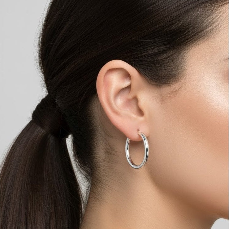 Small Hoop Earrings - detail view | Prime Jewellery