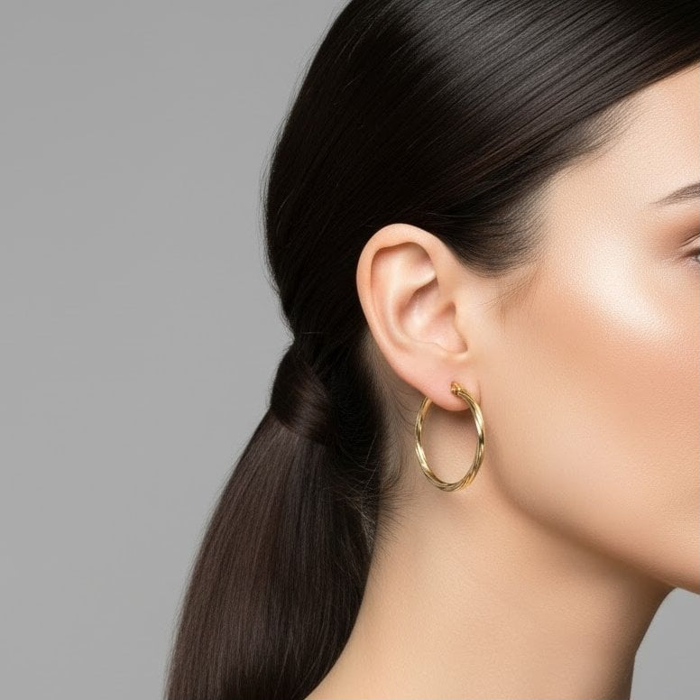 Twist Large Hoop - detail view | Prime Jewellery