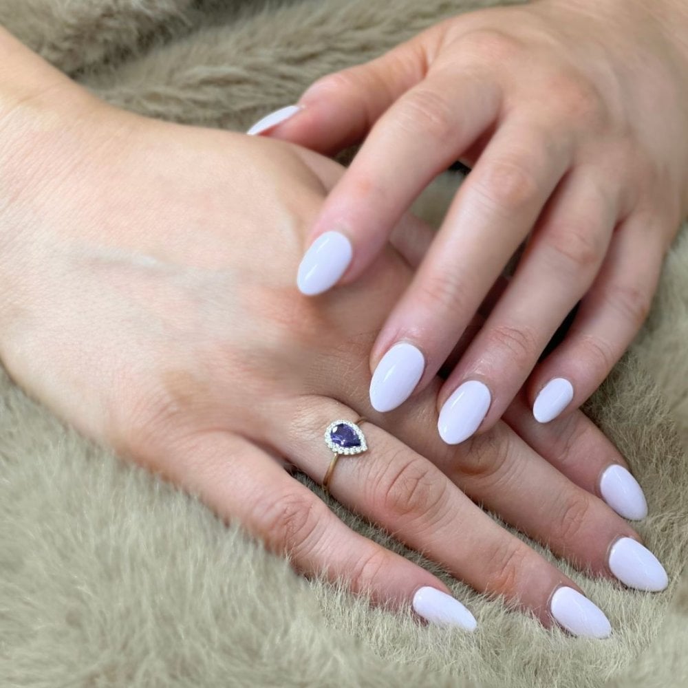 9ct Yellow Gold Cz Amethyst Pear Cluster Ring