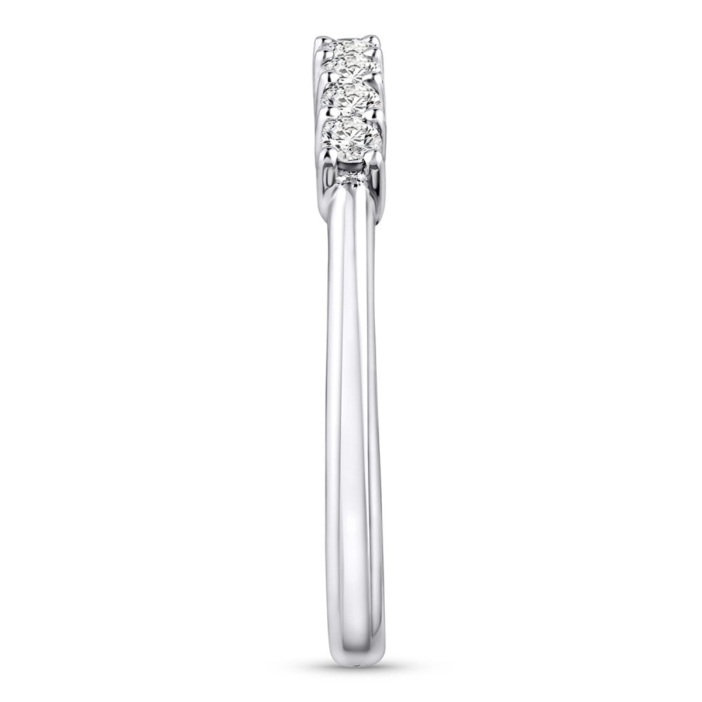 9ct White Gold 0.25 Carat Natural Diamond 7 Stone Engagement Ring
