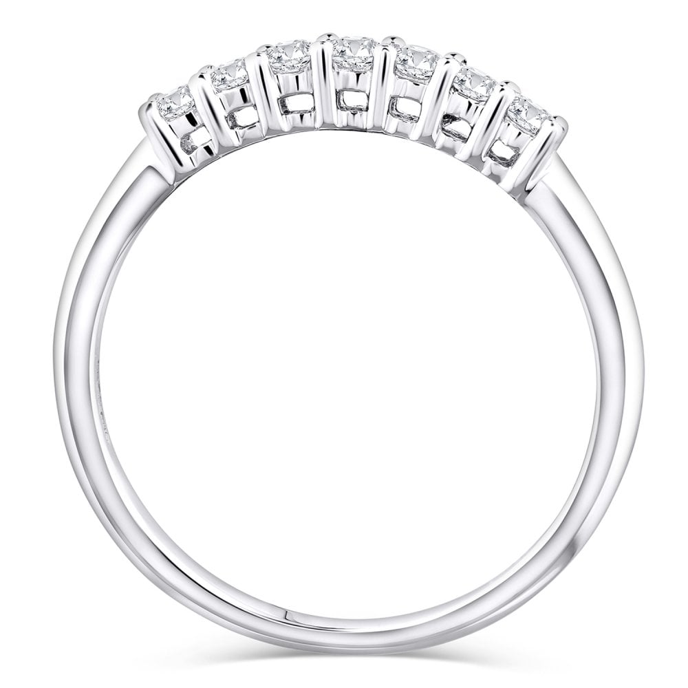9ct White Gold 0.25 Carat Natural Diamond 7 Stone Engagement Ring