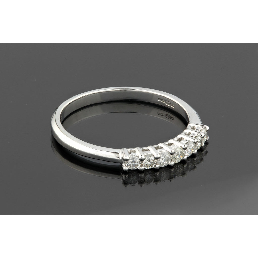 9ct White Gold 0.25 Carat Natural Diamond 7 Stone Engagement Ring
