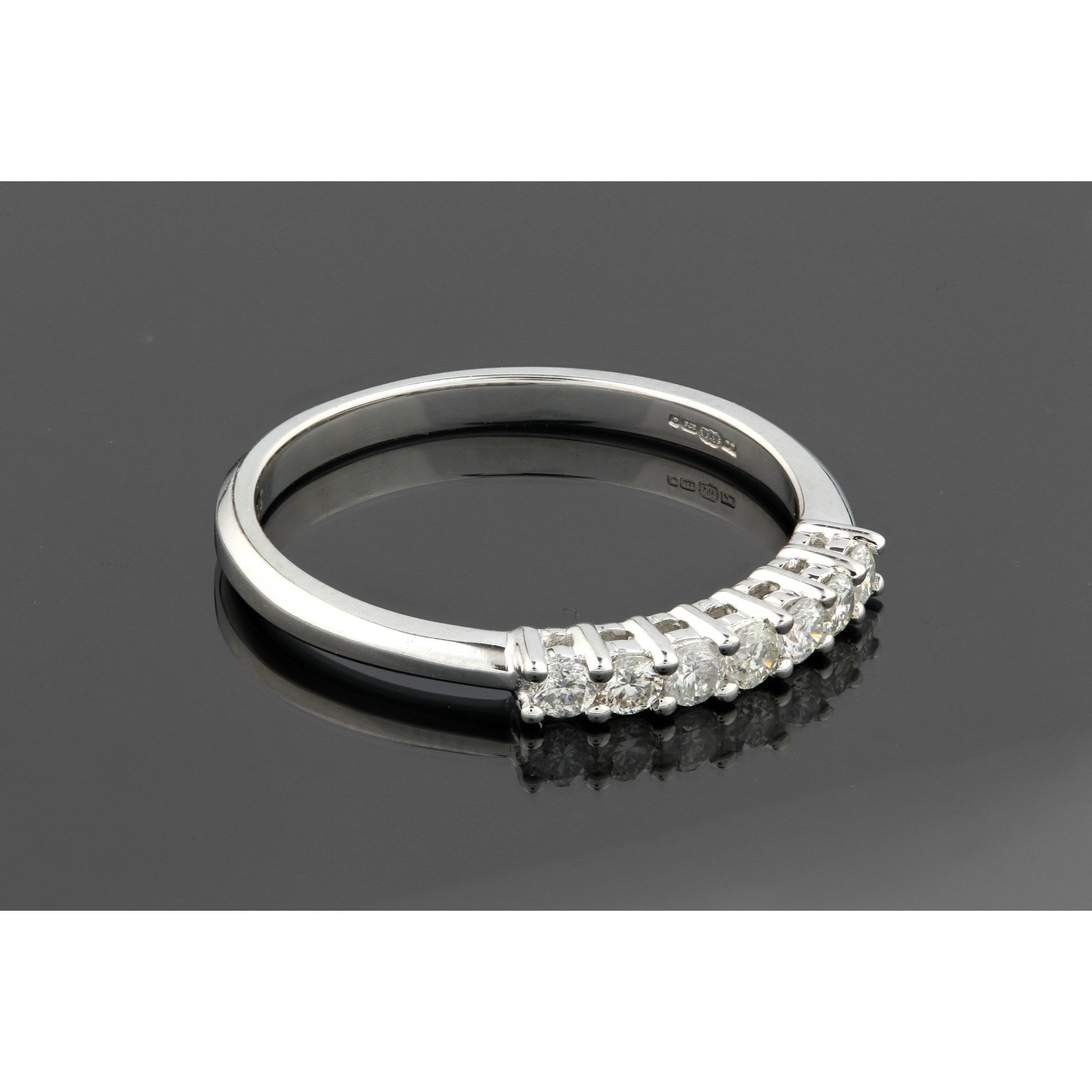 9ct White Gold 0.25 Carat Natural Diamond 7 Stone Engagement Ring