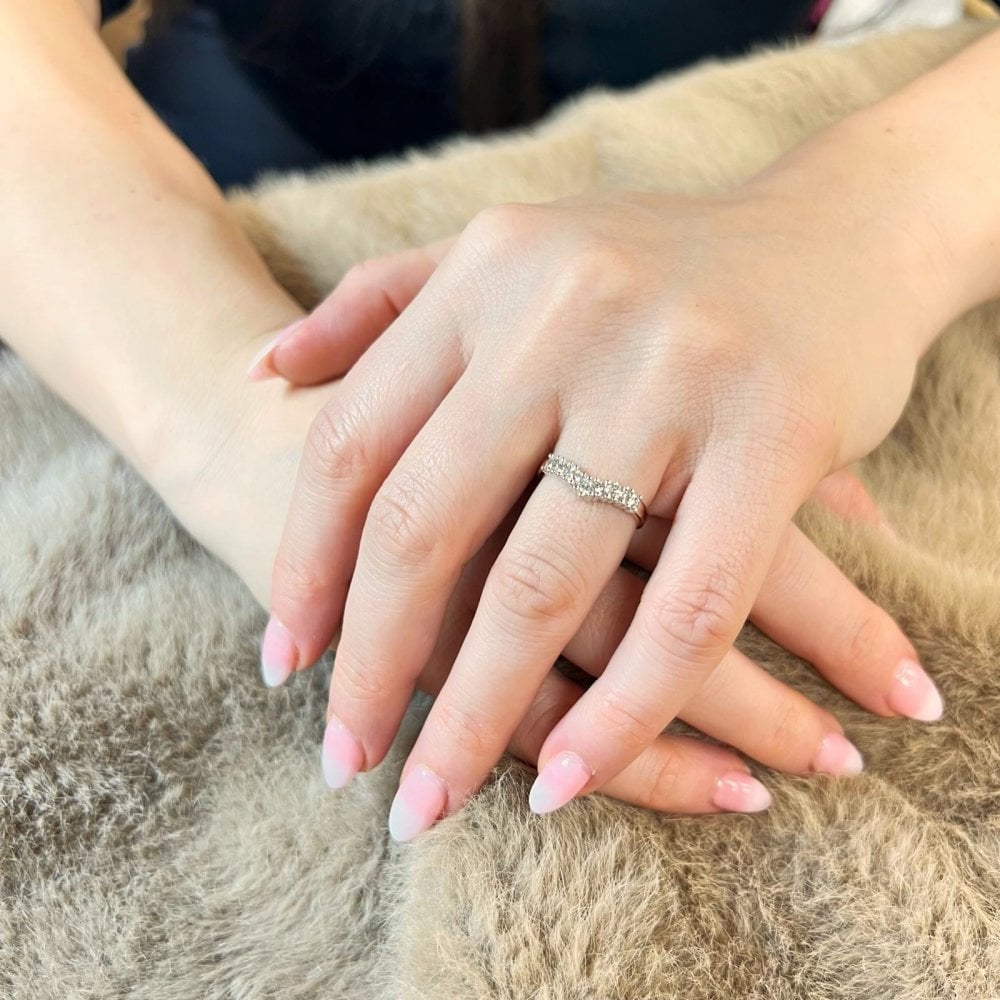 9ct Yellow and White Gold Ring in Wishbone Design