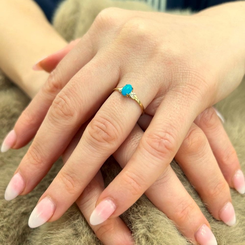 9ct Yellow Gold Turquoise Ring