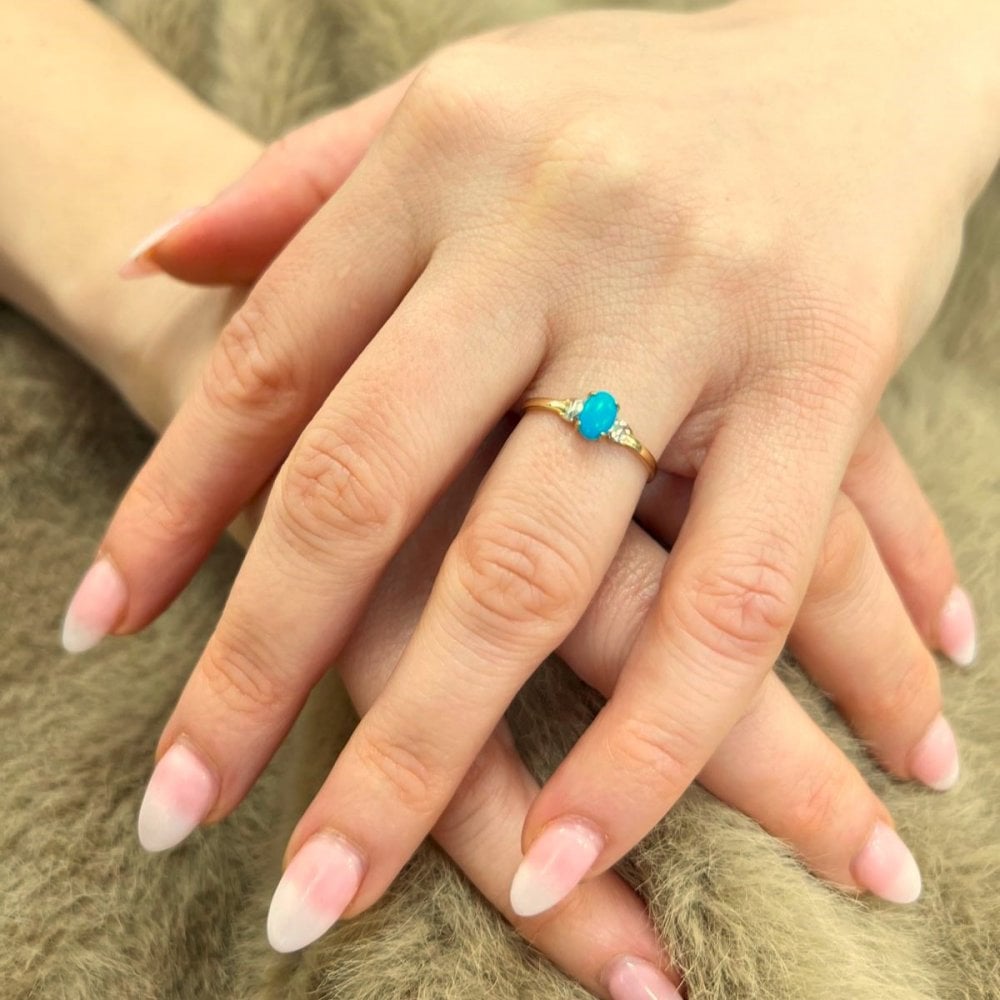 9ct Yellow Gold Turquoise Ring