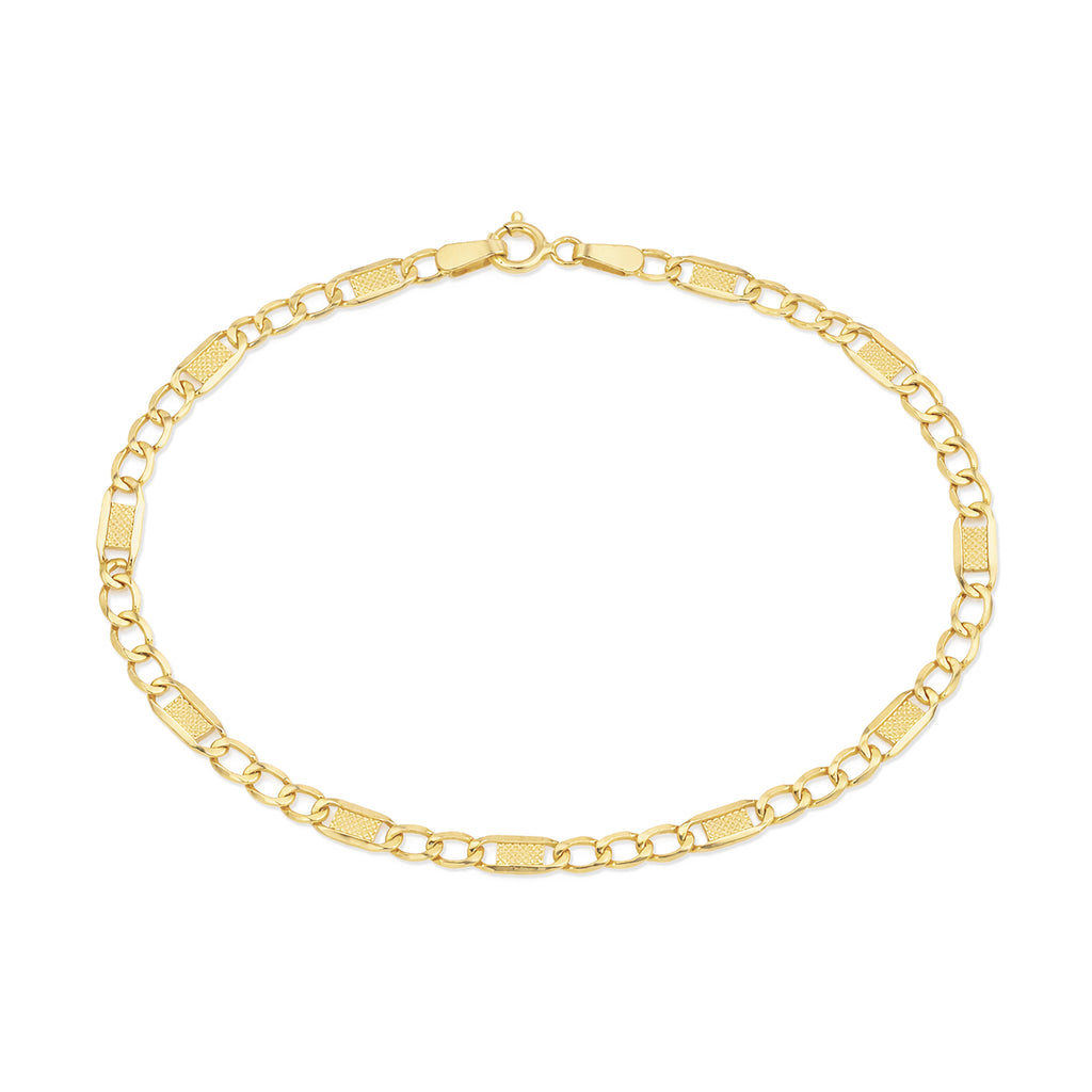 9ct Yellow Gold 7.5 Inch Valentino Bracelet