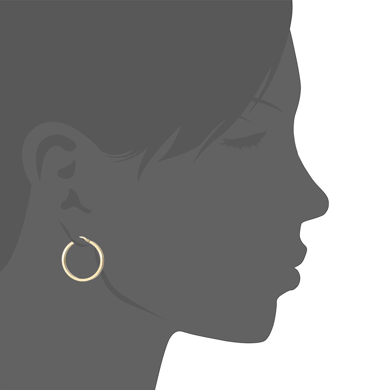 9ct Yellow Gold Medium Hoop Earrings