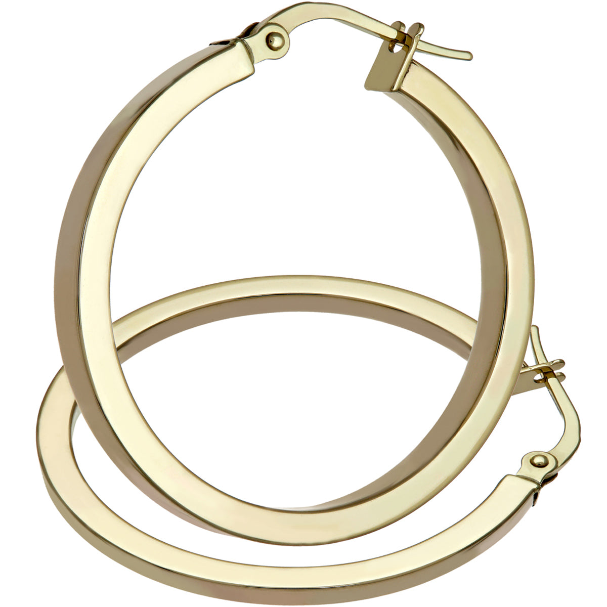 9ct Yellow Gold Medium Hoop Earrings