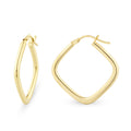 Cushion Shape Medium Hoop Earrings 9ct Gold | Prime Jewellery