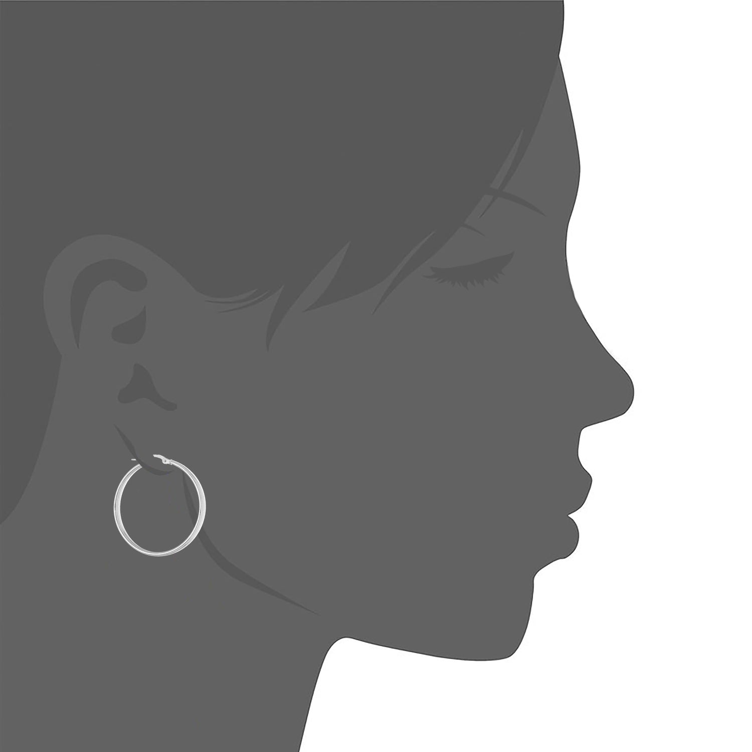 9ct White Gold Hoop Earrings