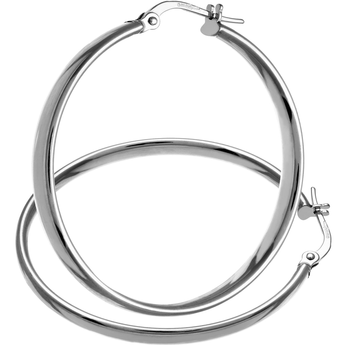 9ct White Gold Hoop Earrings