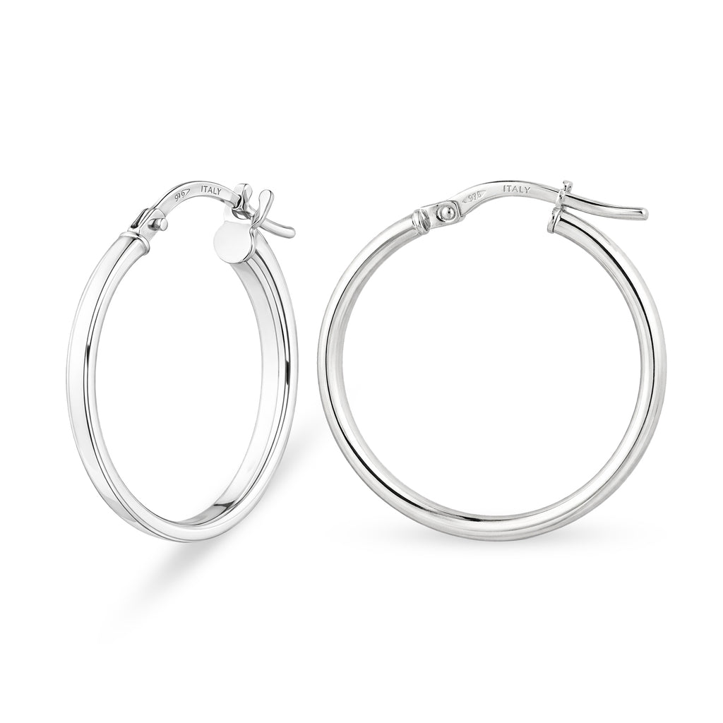 Medium Hoop Earrings 9ct White Gold | Prime Jewellery