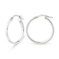 Medium Hoop Earrings 9ct White Gold | Prime Jewellery
