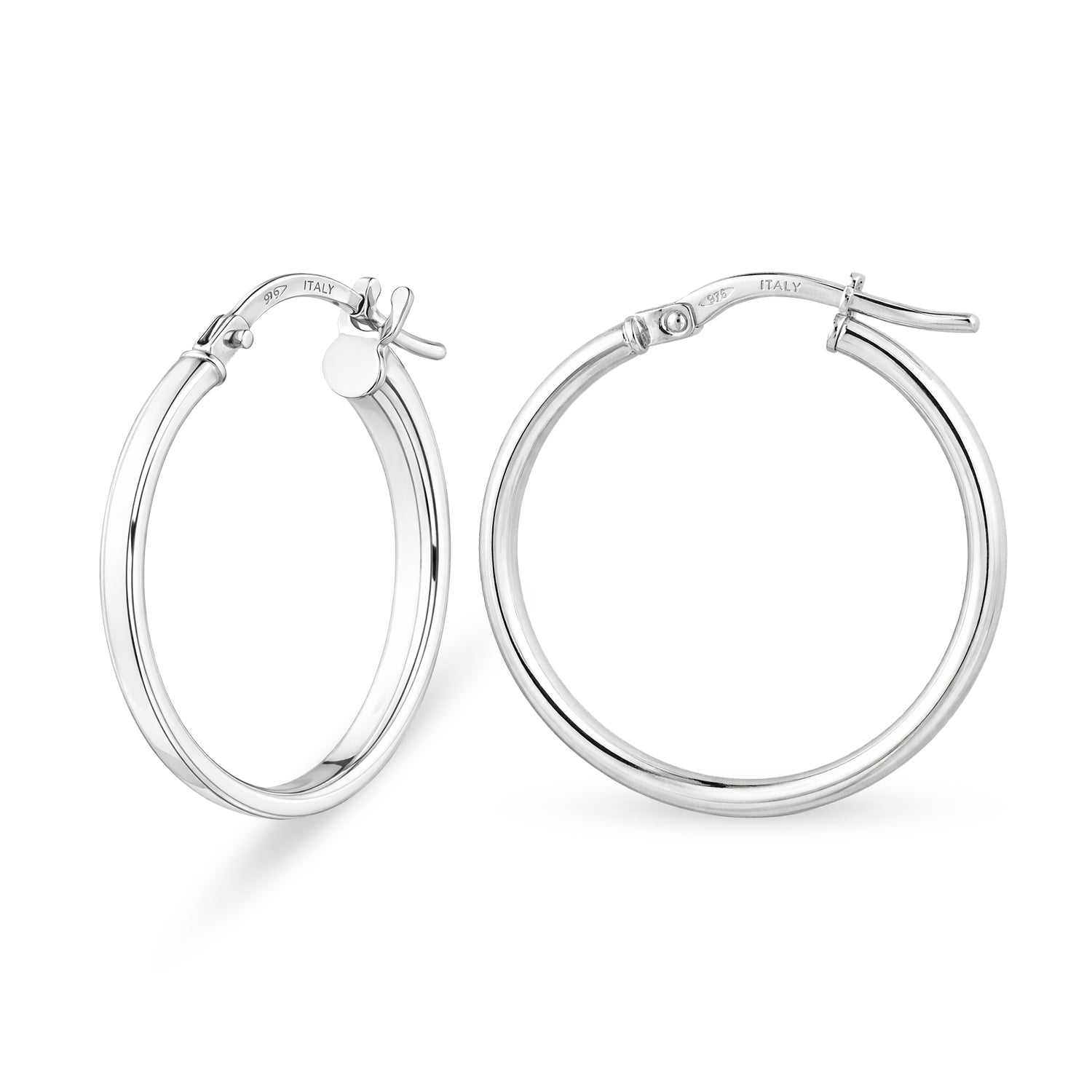 Medium Hoop Earrings 9ct White Gold | Prime Jewellery