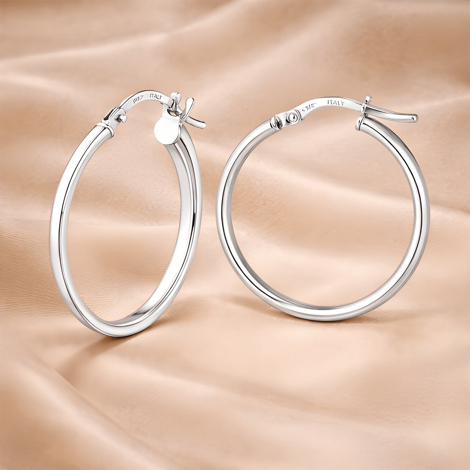 Medium Hoop Earrings - detail view | Prime Jewellery