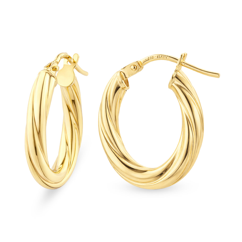 Rounded Small Hoop Earrings 9ct Yellow Gold | Prime Jewellery