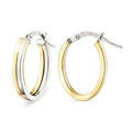 Medium Hoop Earrings 9ct Yellow and White Gold | Prime Jewellery