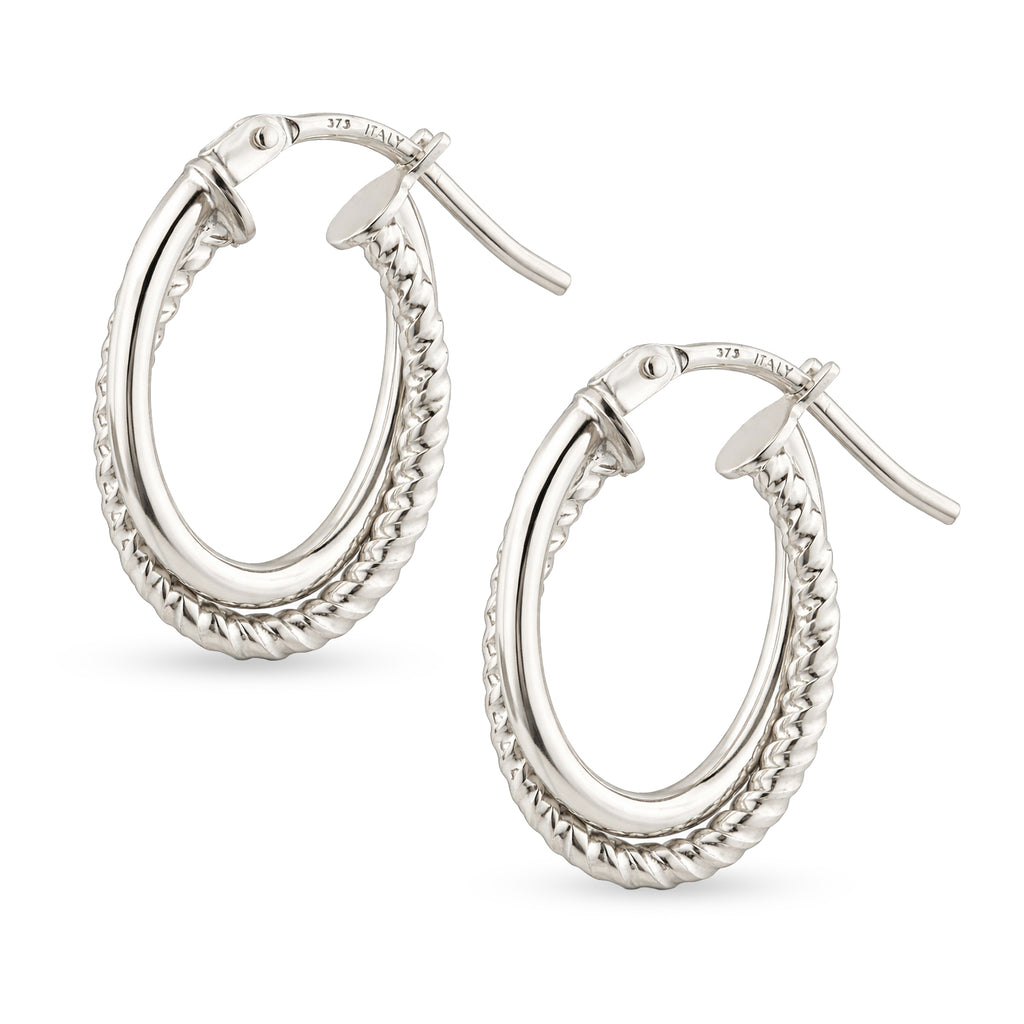 Diamond Hoop Earrings - detail view | Prime Jewellery