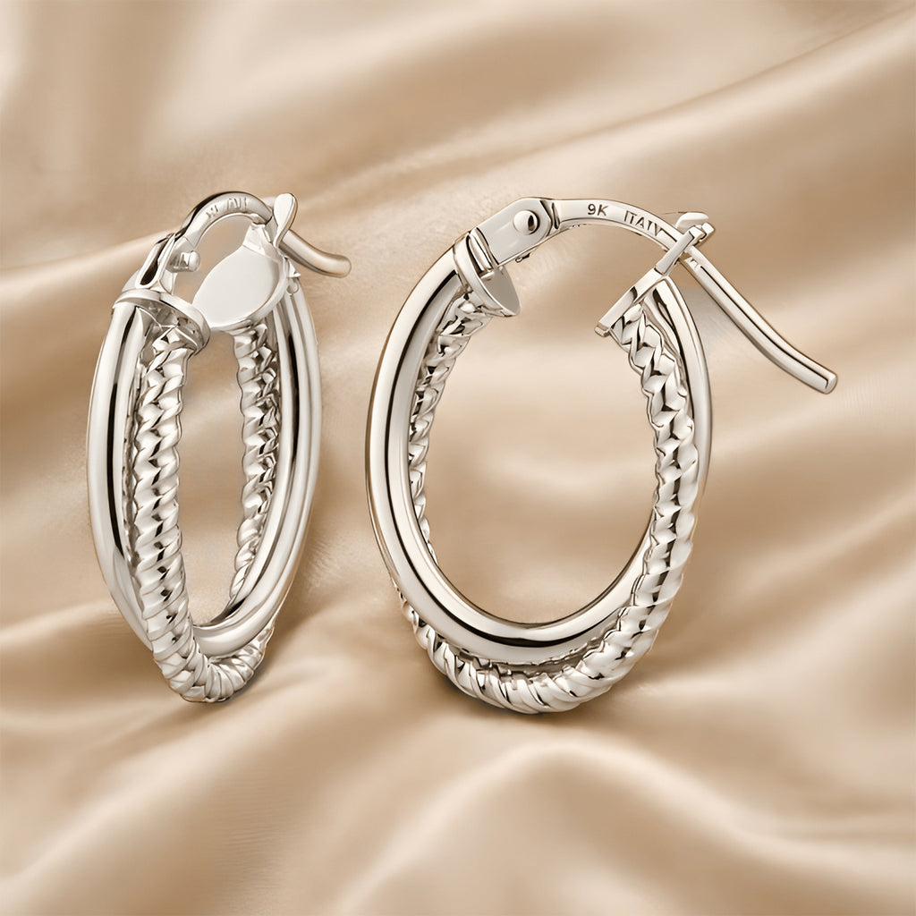 Diamond Hoop Earrings - detail view | Prime Jewellery