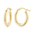 Classic Plain Medium Hoop Earrings 9ct Gold | Prime Jewellery