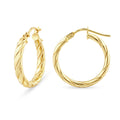 Twisted Small Hoop Earrings 9ct Yellow Gold | Prime Jewellery