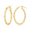 Twisted Medium Hoop Earrings 9ct Yellow Gold | Prime Jewellery