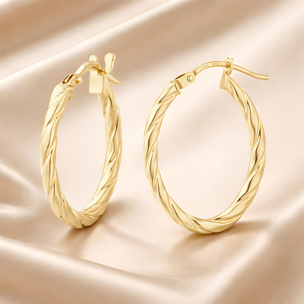 Twisted Medium Hoop - detail view | Prime Jewellery
