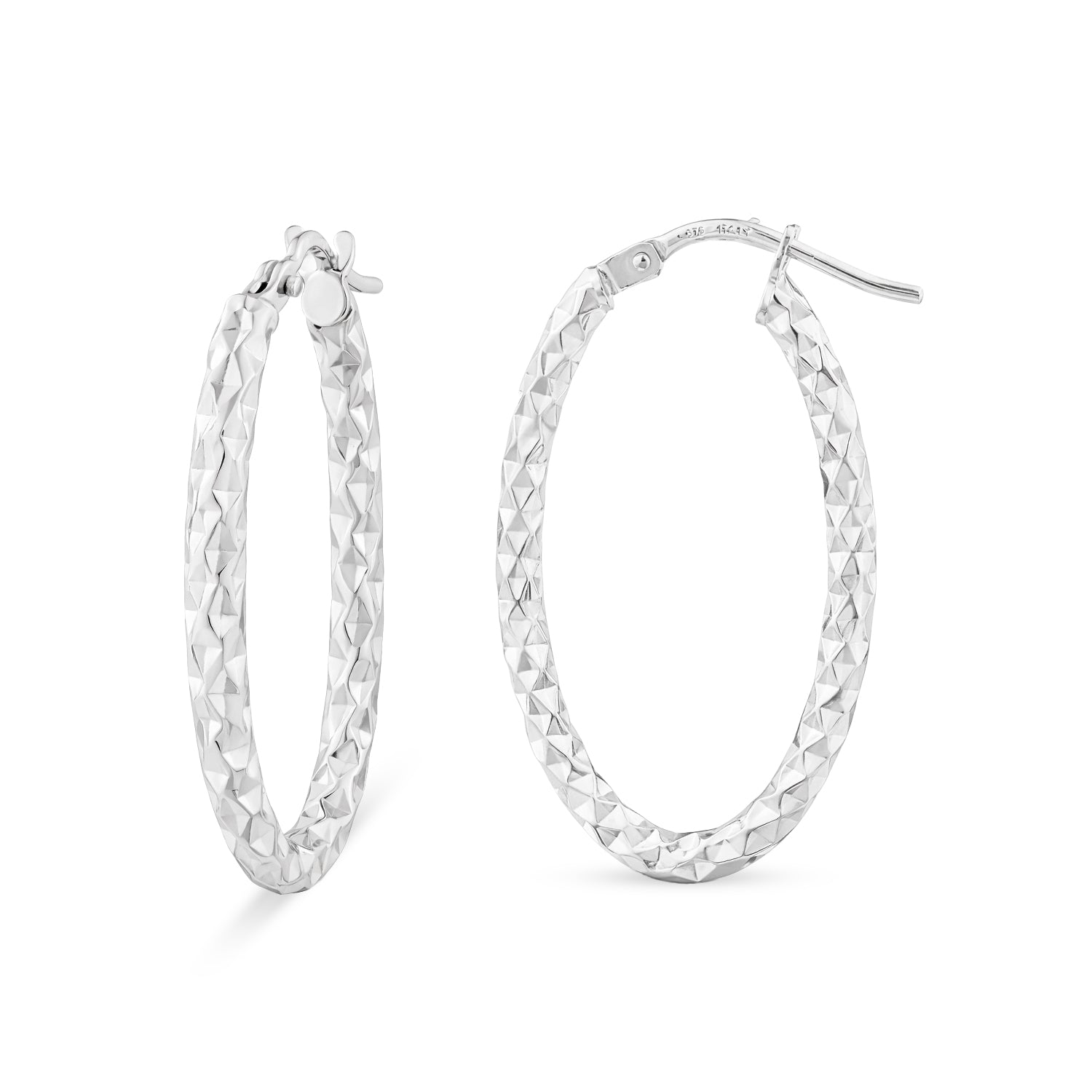 Twist Medium Hoop Earrings 9ct White Gold | Prime Jewellery