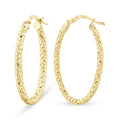 Diamond-Cut Medium Hoop Earrings 9ct Yellow Gold | Prime Jewellery