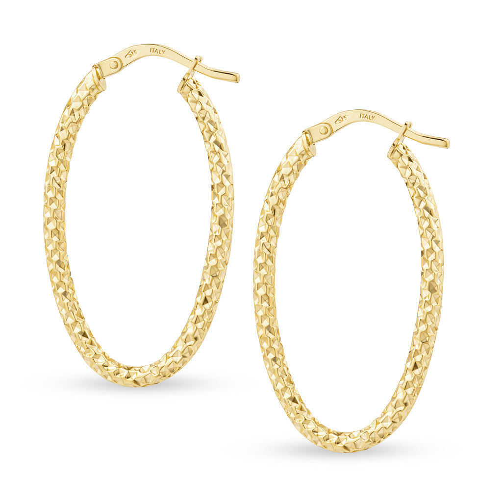 Diamond-Cut Medium Hoop - detail view | Prime Jewellery