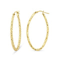Textured Large Hoop Earrings 9ct Yellow Gold | Prime Jewellery