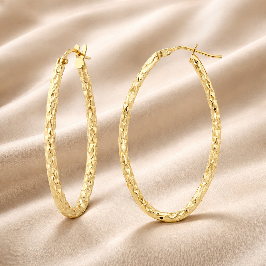 Textured Large Hoop - detail view | Prime Jewellery