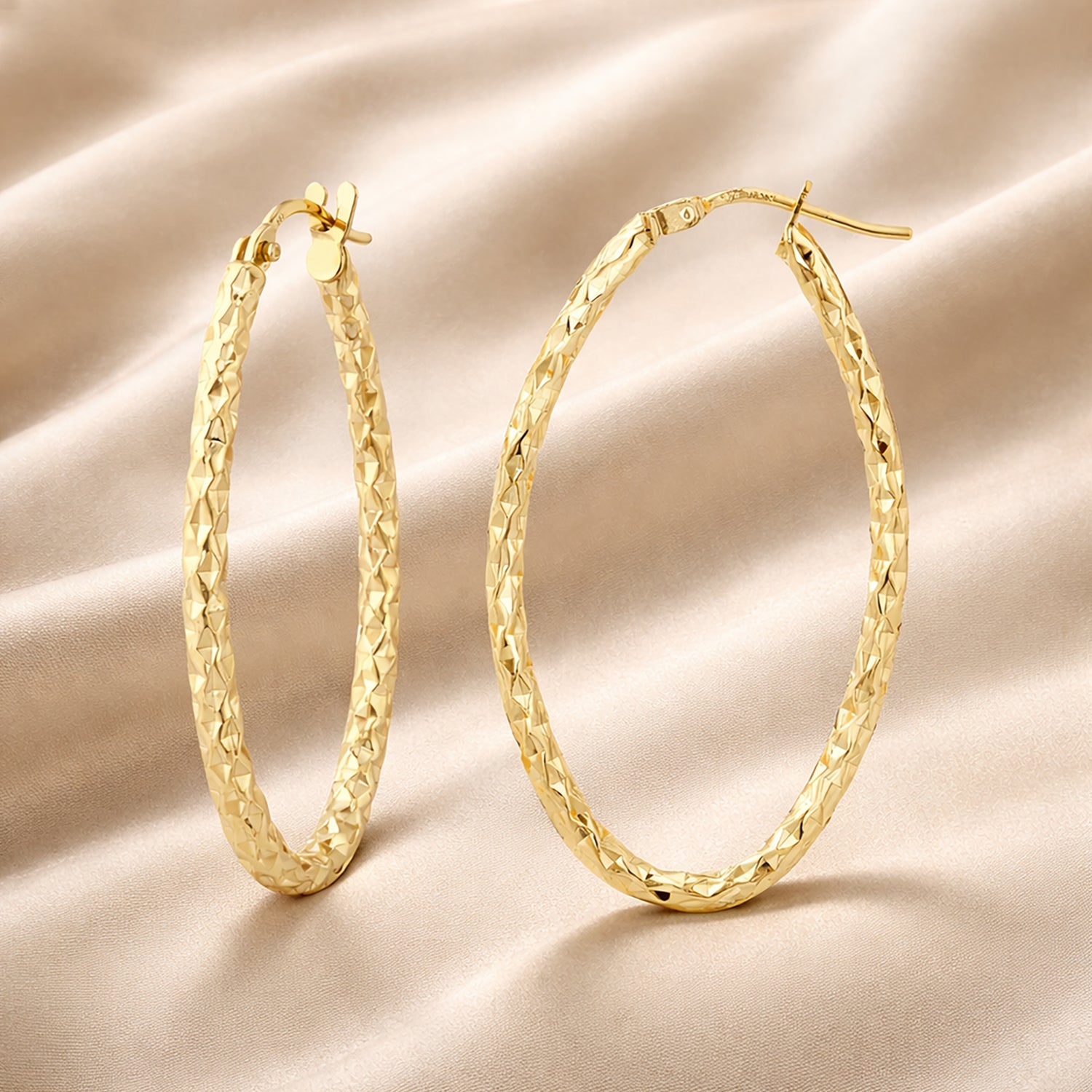 Textured Large Hoop - detail view | Prime Jewellery