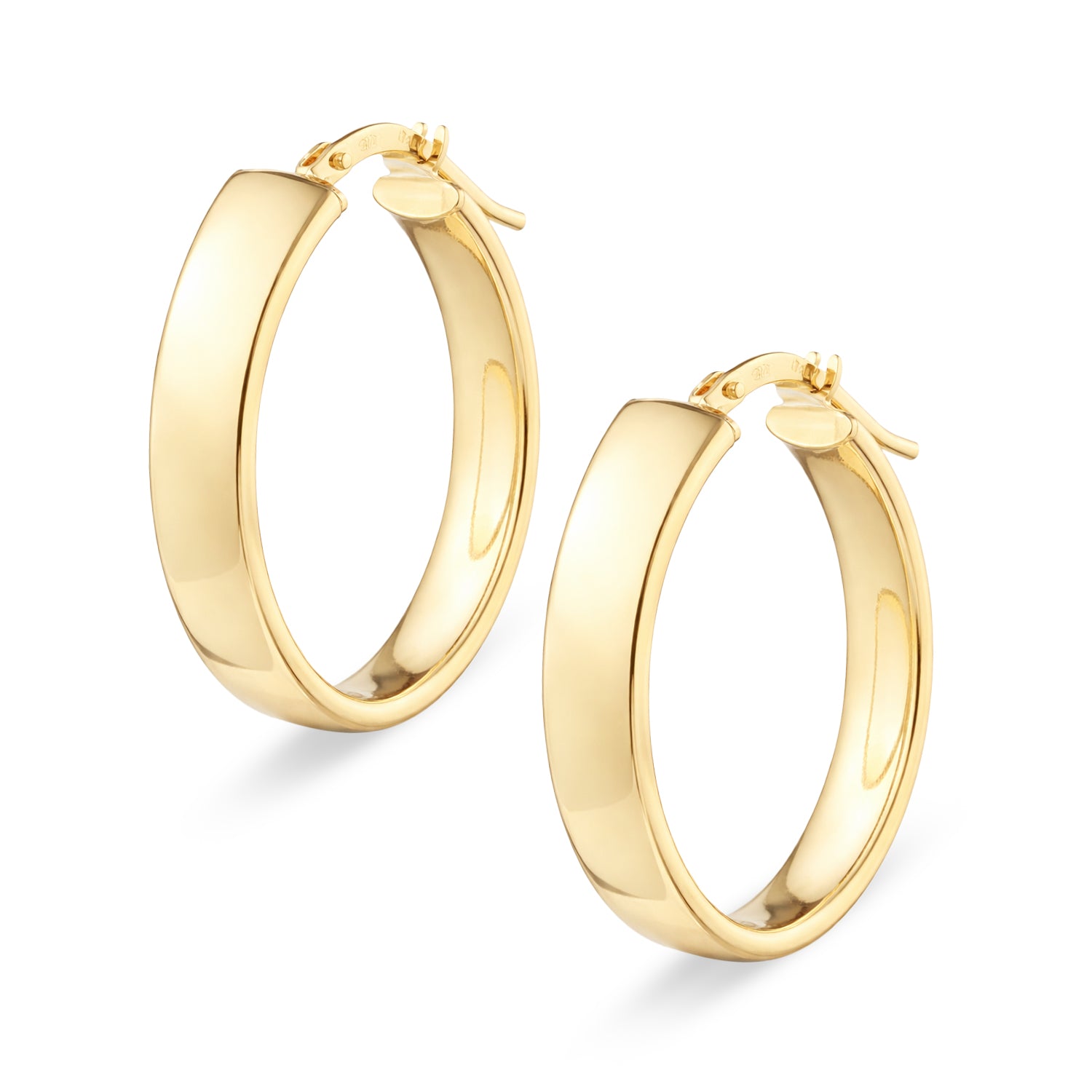 9ct Yellow Gold Oval Hoop Earrings