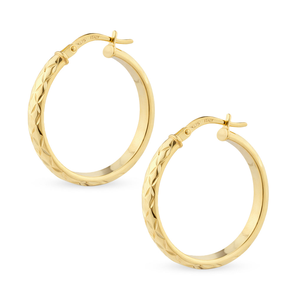 Hoop Earrings 9ct - detail view | Prime Jewellery