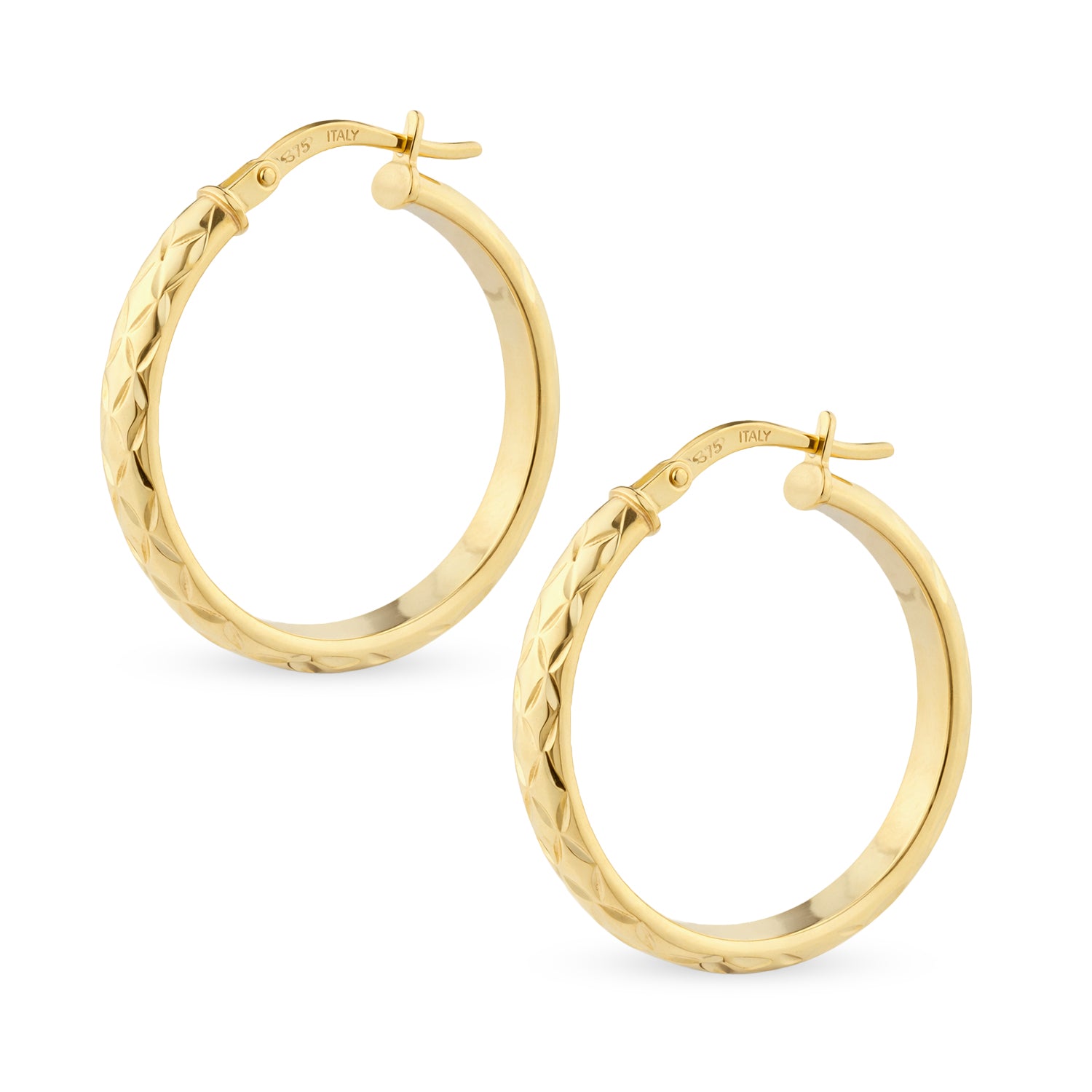 Hoop Earrings 9ct - detail view | Prime Jewellery